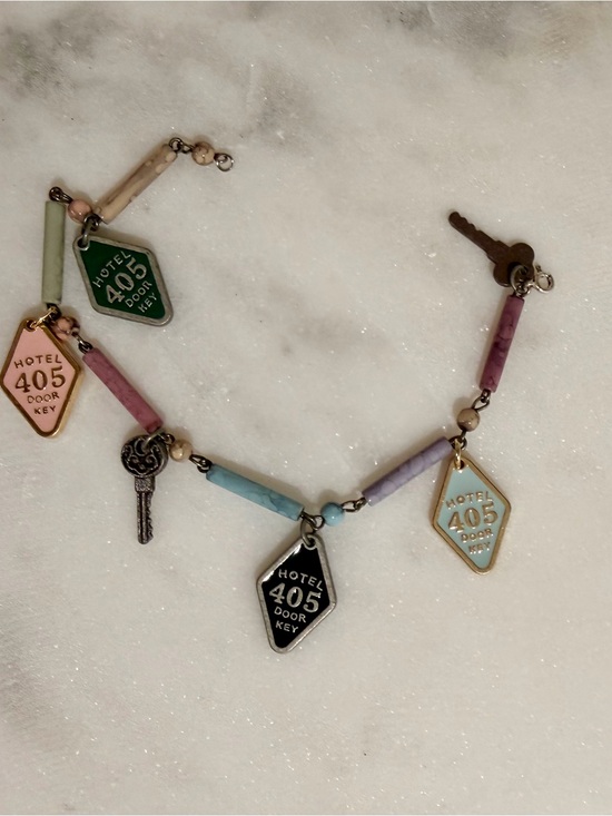 Altered Artistry Jewelry - Handmade Lock & Key Multicolor Charm Bracelet